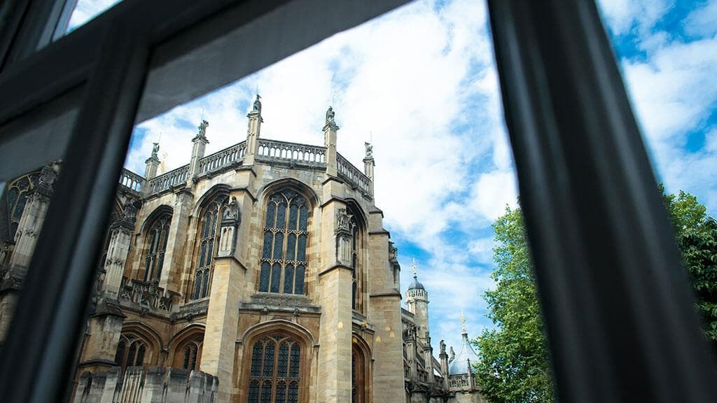 St George's Chapel, Windsor Castle, seen through a window