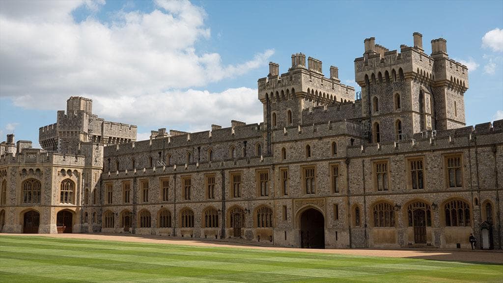 The Upper Ward of Windsor Castle across the lawn